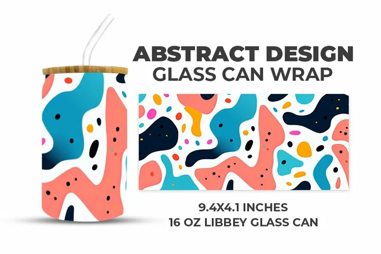 Abstract Design Glass Can Wrap