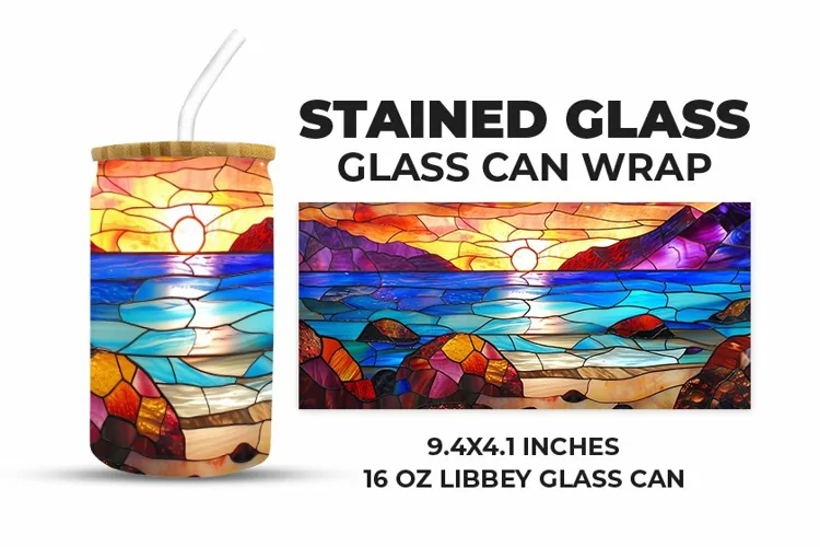 Nature Stained Glass Glass Can Wrap