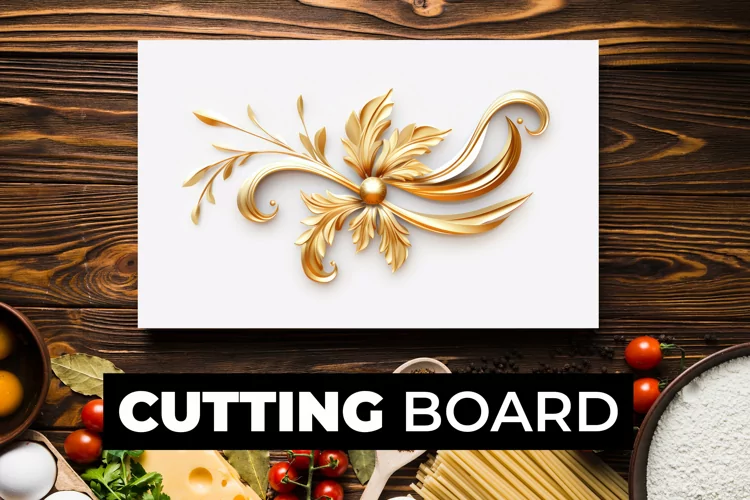 3D Gold Floral Cutting Board Sublimation