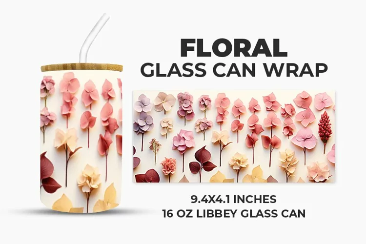 Floral Glass Can Wrap