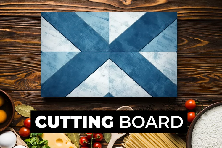 Blue White Wall Cutting Board sublimation