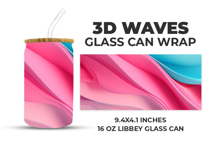 3D Waves Glass Can Wrap example image 1