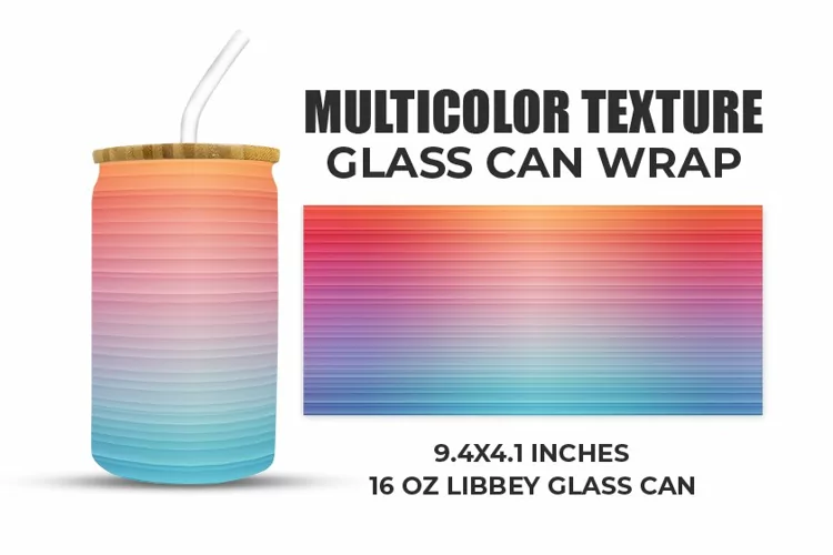 Multicolor Waves Glass Can Wrap