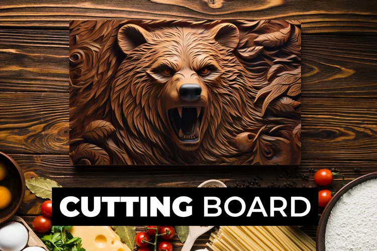 Wooden Bear Cutting Board Sublimation