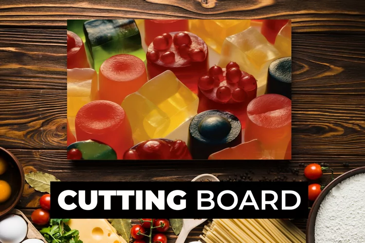 Colorful Jelly Candies Cutting Board Sublimation