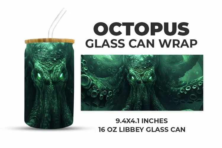 Octopus Glass Can Wrap