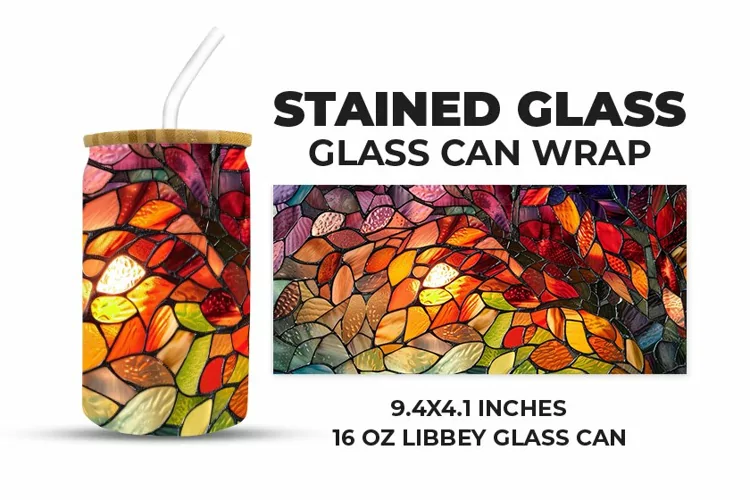 Stained Glass Glass Can Wrap