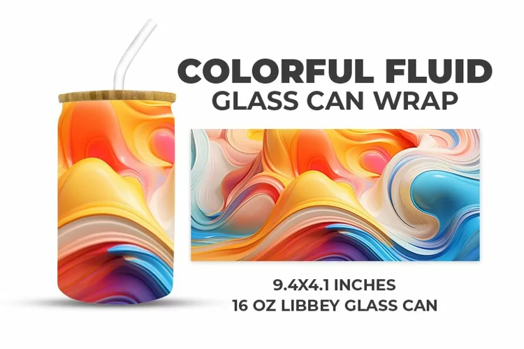 Colorful Fluid Glass Can Wrap