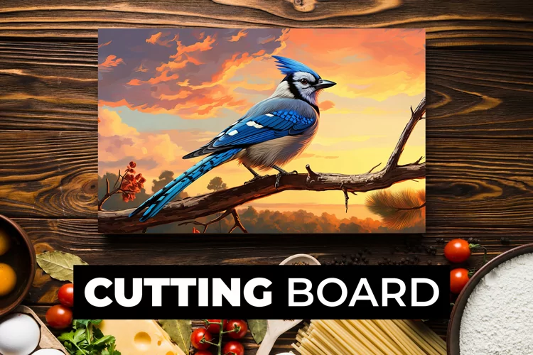 Bird With Sunset Cutting Board Sublimation