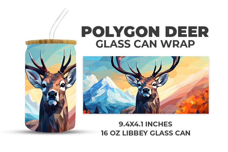 Polygon Deer Glass Can Wrap example image 1