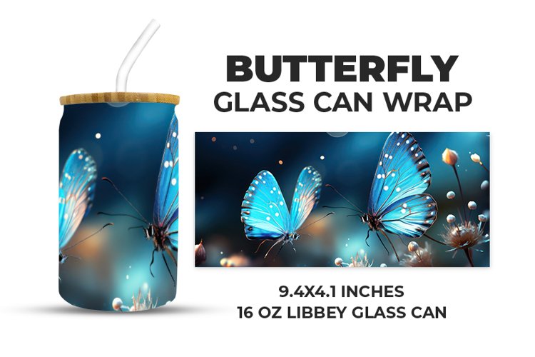 Butterfly Glass Can Wrap