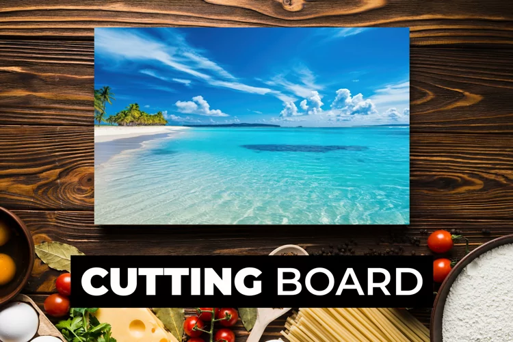 Beach Cutting Board sublimation