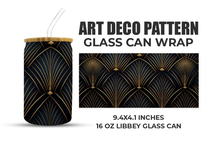 Art Deco Pattern Glass Can Wrap example image 1