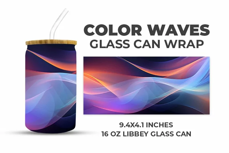 Color Waves Glass Can Wrap