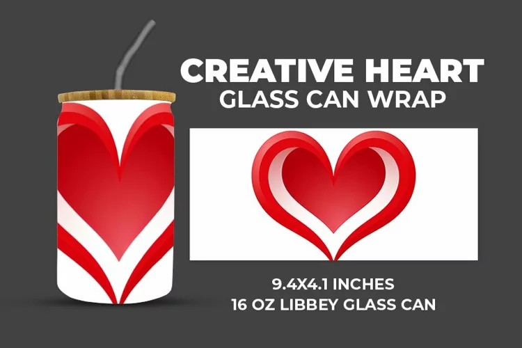 Creative Heart Glass Can Wrap