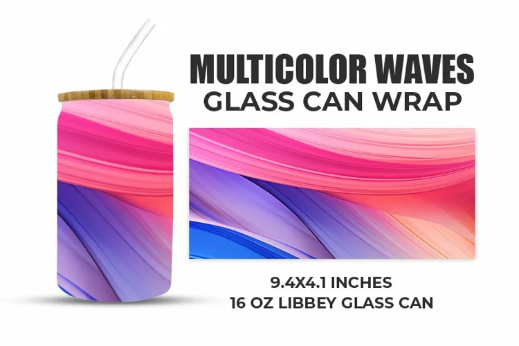 Multicolor Waves Glass Can Wrap
