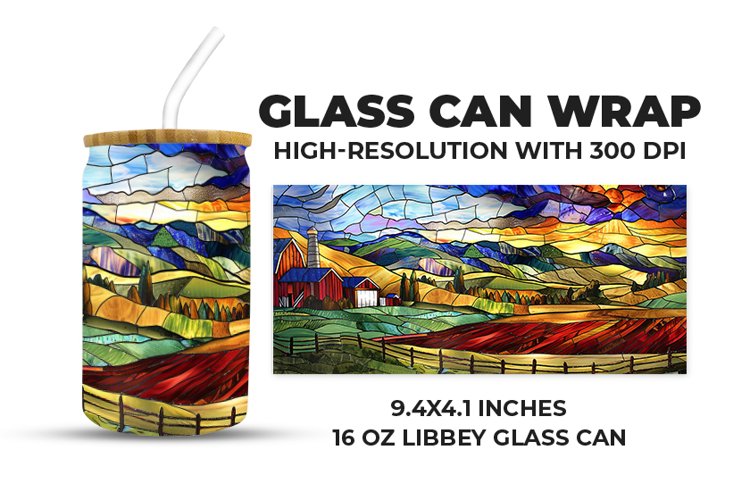 Nature Stained Glass Glass Can Wrap example image 1