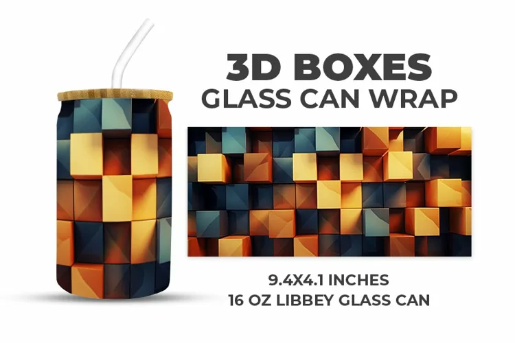 3D Boxes Glass Can Wrap