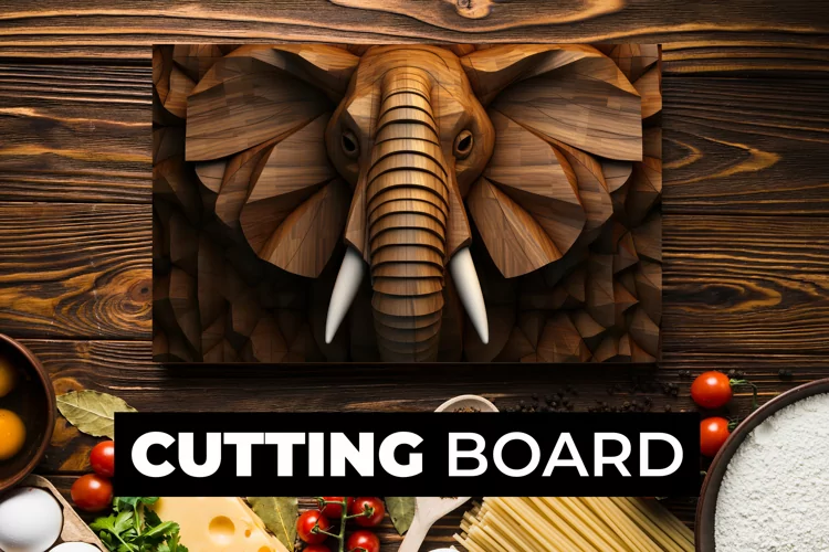 Wooden Elephant Cutting Board Sublimation