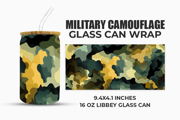 Military Camouflage Glass Can Wrap