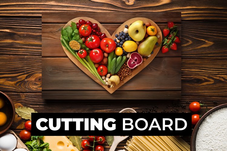 Vegetables And Fruits Cutting Board Sublimation example image 1