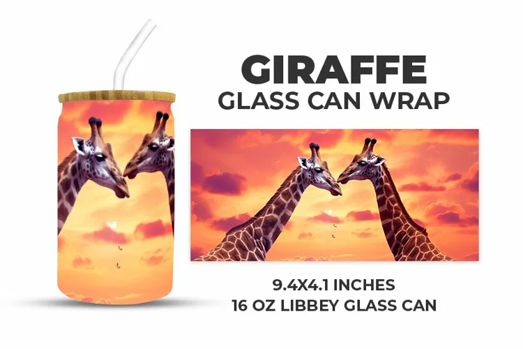 Giraffe Glass Can Wrap