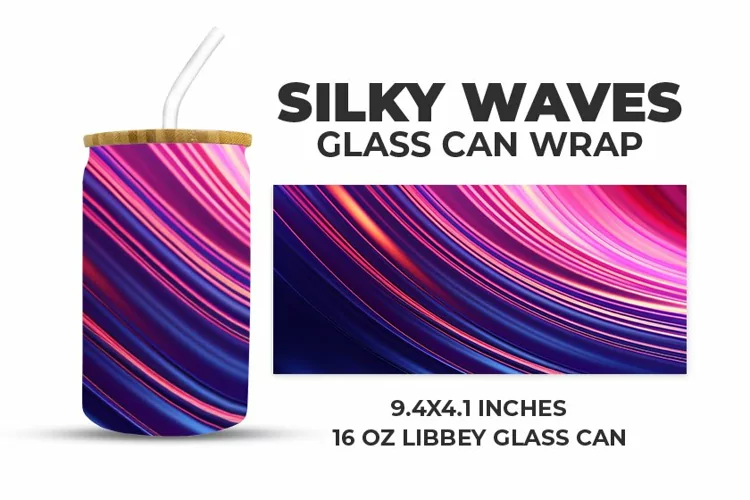 Colorful Waves Glass Can Wrap