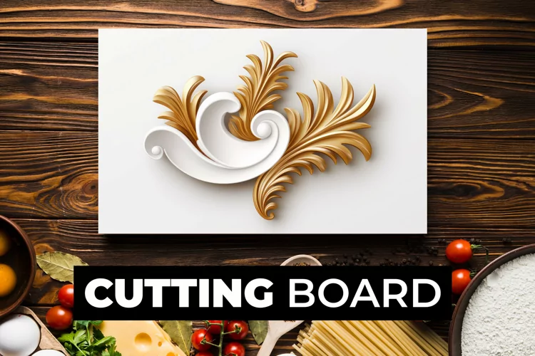 3D Gold Floral Cutting Board Sublimation