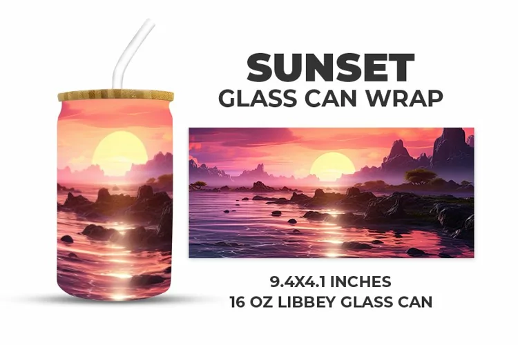 Sunset Glass Can Wrap