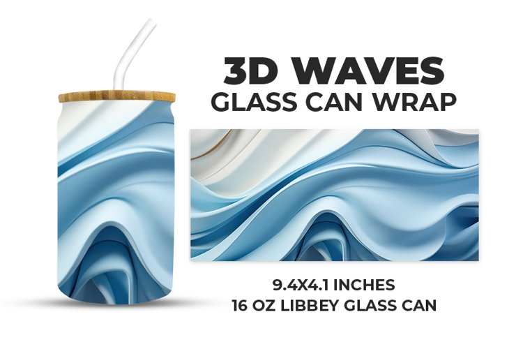 3D Waves Glass Can Wrap example image 1