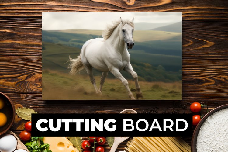White Horse Cutting Board sublimation example image 1