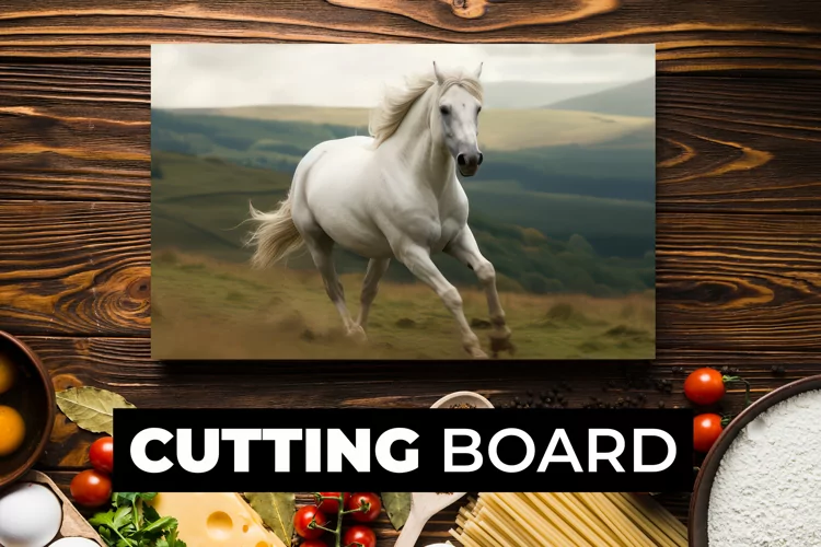 White Horse Cutting Board sublimation