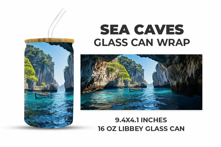 Sea Caves Glass Can Wrap