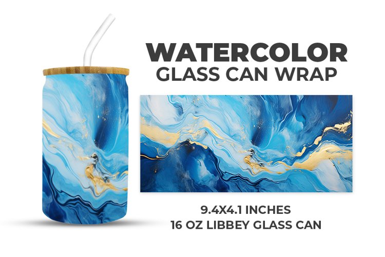 Watercolor Glass Can Wrap example image 1
