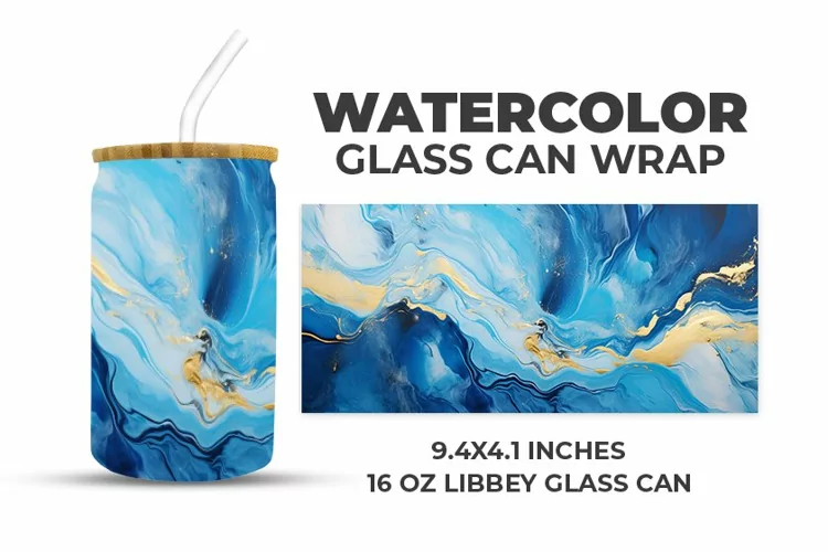 Watercolor Glass Can Wrap