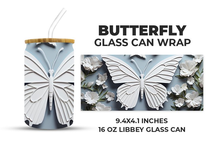 Butterfly Glass Can Wrap example image 1