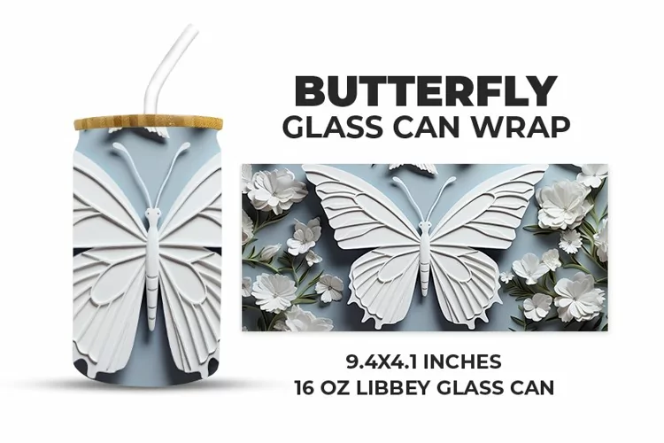 Butterfly Glass Can Wrap