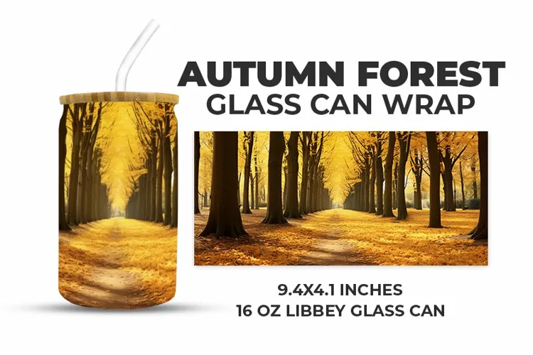 Autumn Forest Glass Can Wrap