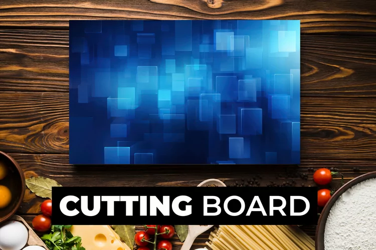 Blue Boxes Cutting Board Sublimation