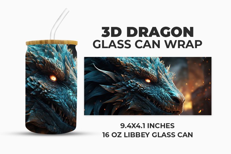 3D Dragon Glass Can Wrap example image 1