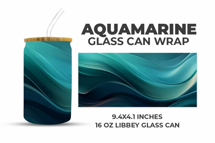 Aquamarine Glass Can Wrap