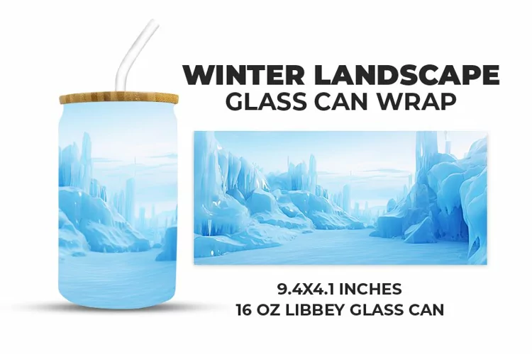 Winter Landscape Glass Can Wrap