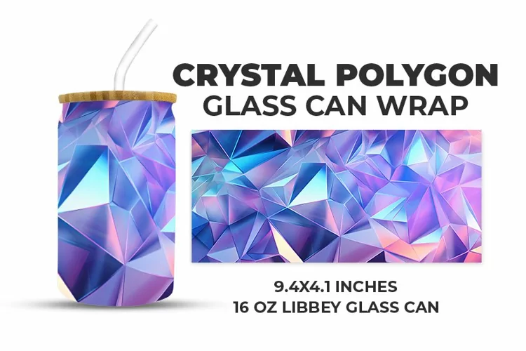 Crystal Polygon Glass Can Wrap