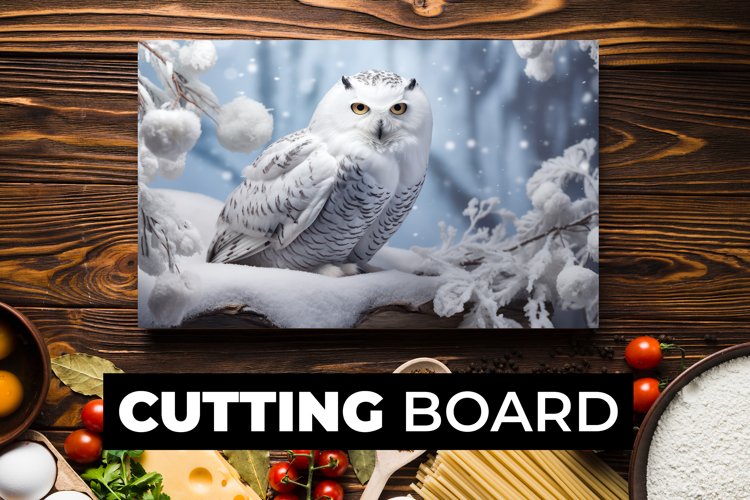 White Owl Cutting Board Sublimation