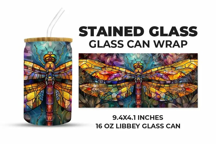 Flydragon Stained Glass Glass Can Wrap