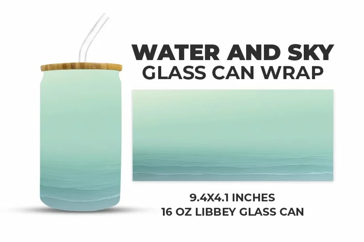 Water And Sky Glass Can Wrap