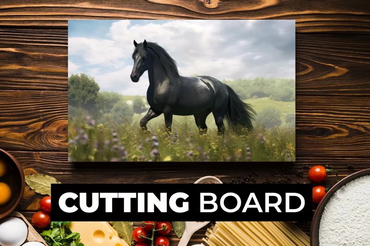 Black Horse Cutting Board sublimation