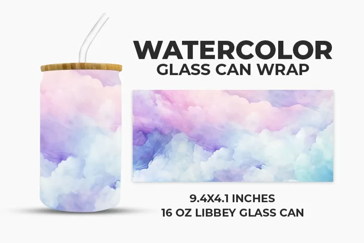 Watercolor Glass Can Wrap
