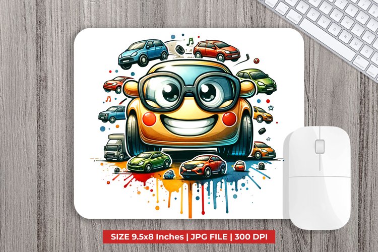 Cute Cars Mouse Pad Sublimation example image 1