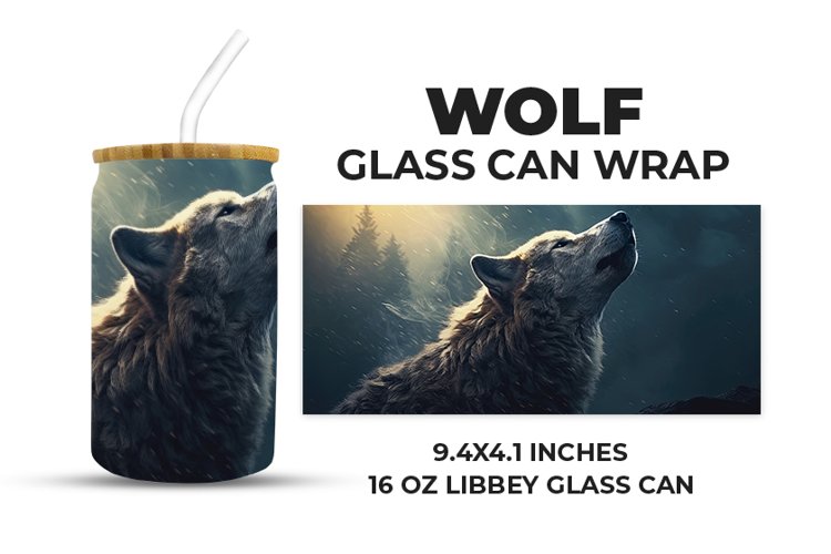 Wolf Waves Glass Can Wrap example image 1